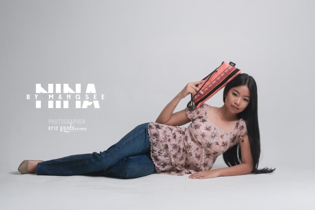 NiNa Wear Your Roots - Model with Handwoven Bag